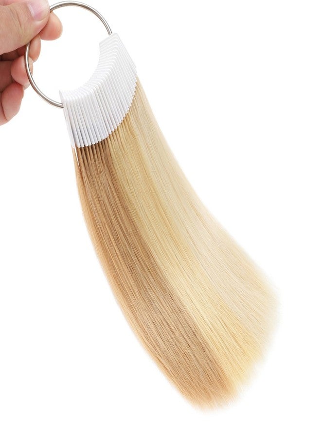 REDMENCO Human Hair Swatches 3 Natural Levels for Salon Testing Color Sample 30 Piece 8 Inch, Lightest Blonde/Light Blonde/Light Brown, 1 Free Black Swatches - Image 1